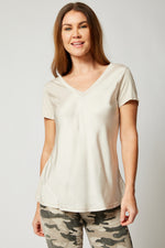 Short Sleeve Fitted Satin Tee (Five Colors) - Jacqueline B Clothing