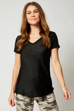 Short Sleeve Fitted Satin Tee (Five Colors) - Jacqueline B Clothing
