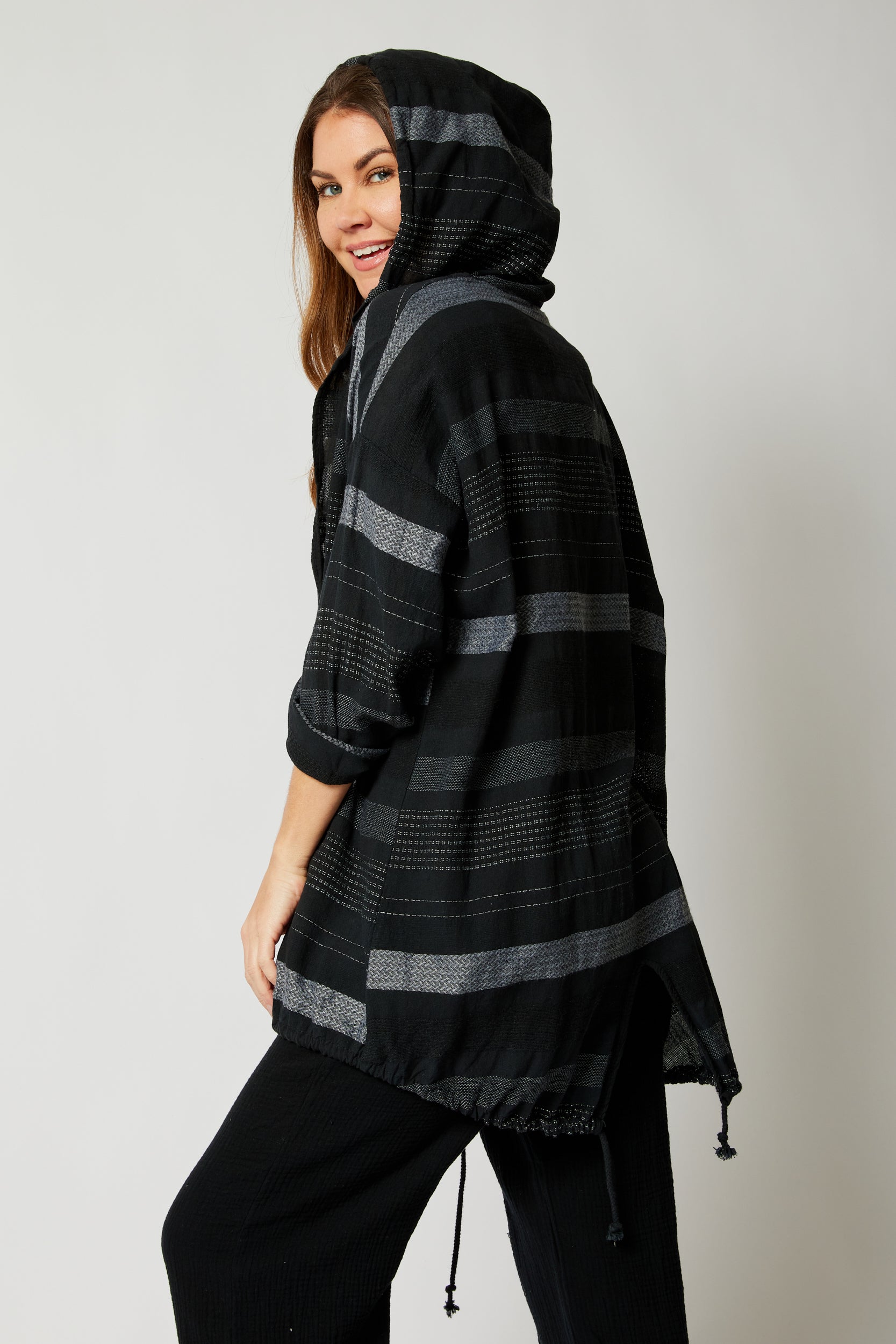 Stripe Drawstring Jacket