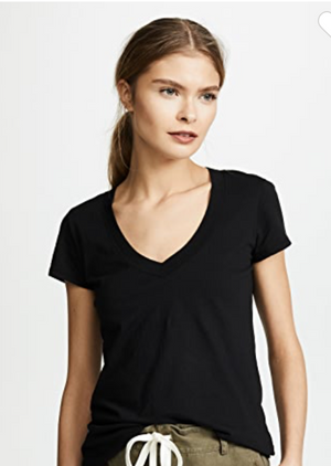 Fabulous Fit V Neck Short Sleeve T-Shirt - Jacqueline B Clothing