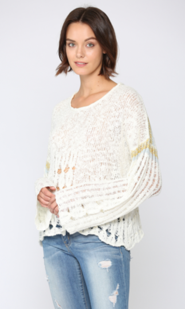 Lightweight Open Knit Sweater - Jacqueline B Clothing