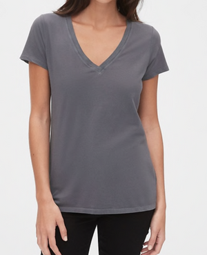 Fabulous Fit V Neck Short Sleeve T-Shirt - Jacqueline B Clothing