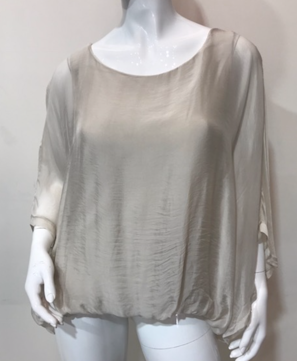 Italian Silk Top w/ Drape Under Arm - Jacqueline B Clothing