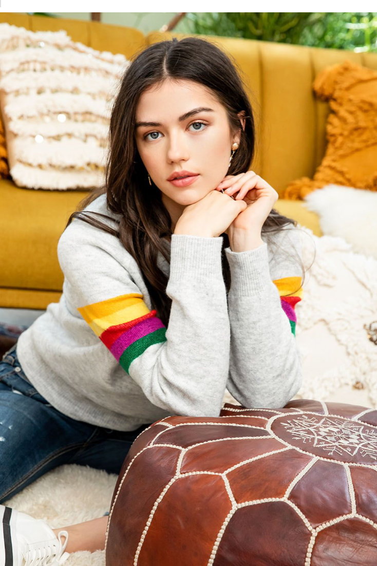 Heather Rainbow Sweater - Jacqueline B Clothing