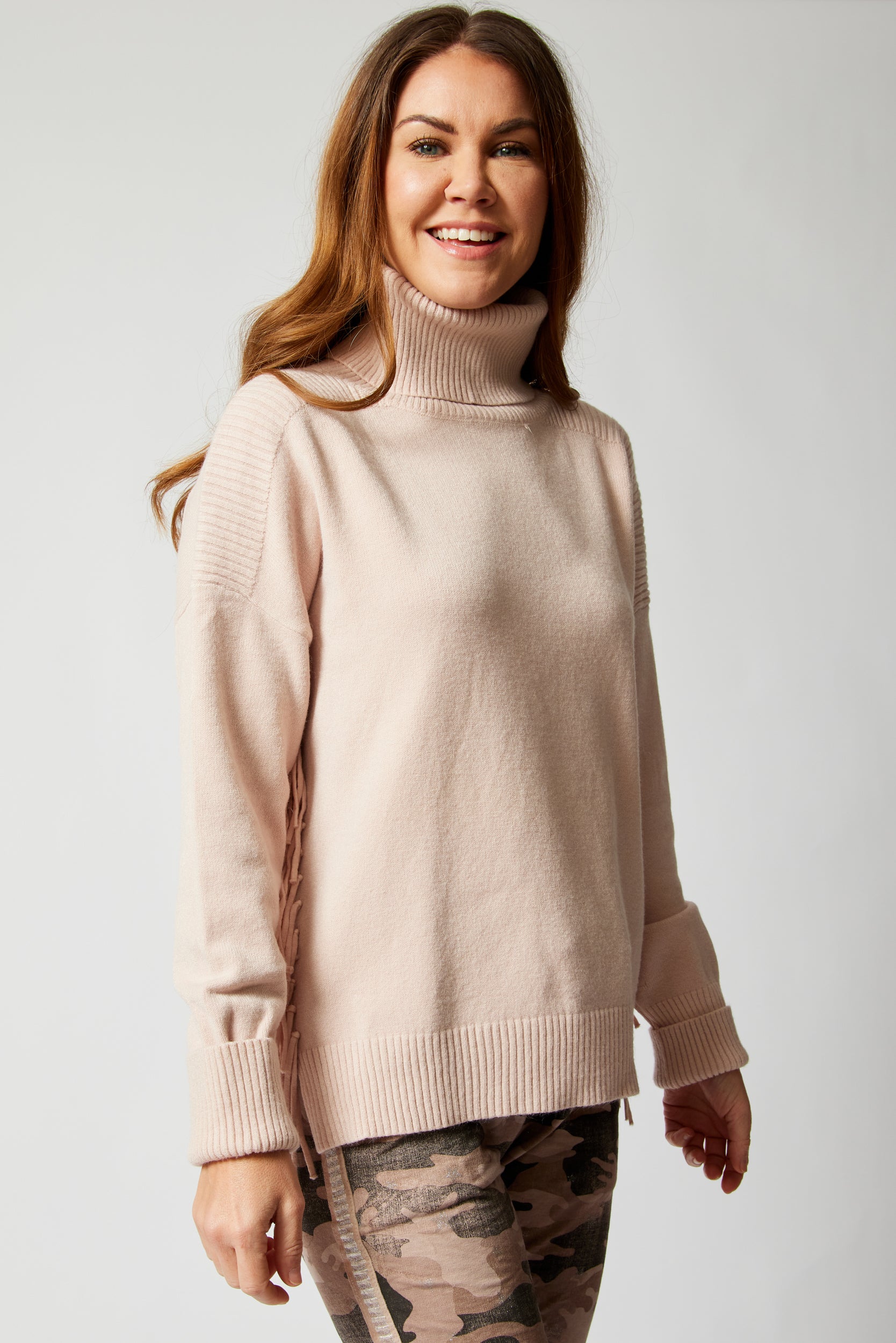 Turtleneck Fringe Sweater (Six Colors) - Jacqueline B Clothing