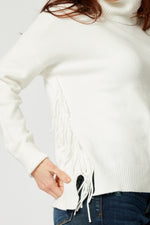 Turtleneck Fringe Sweater (Six Colors) - Jacqueline B Clothing