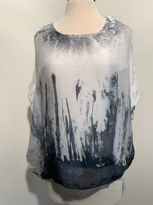 Italian Silk Hand Painted Tee - Jacqueline B Clothing