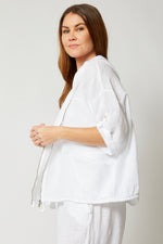 Zip Hoodie Linen Jacket