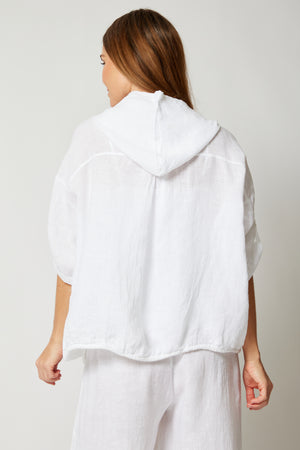 Zip Hoodie Linen Jacket