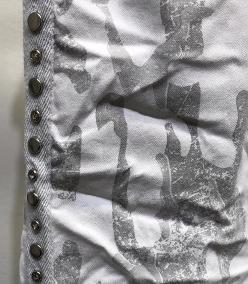 Super -stretch Italian Pant White camo - Jacqueline B Clothing
